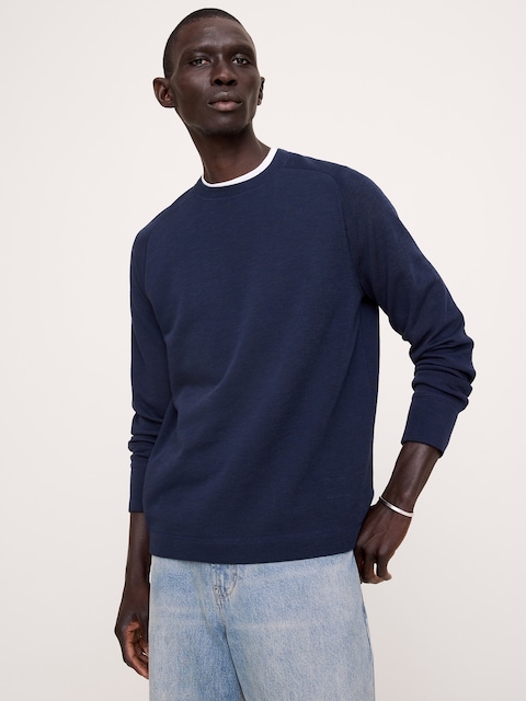 T-SHIRT RAS DU COU EN TRICOT DE FIL FLAMMÉ DOUBLE