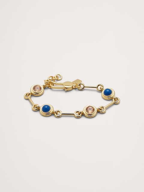 BRACELET À MAILLONS CIRCULAIRES SERTI DE PIERRES