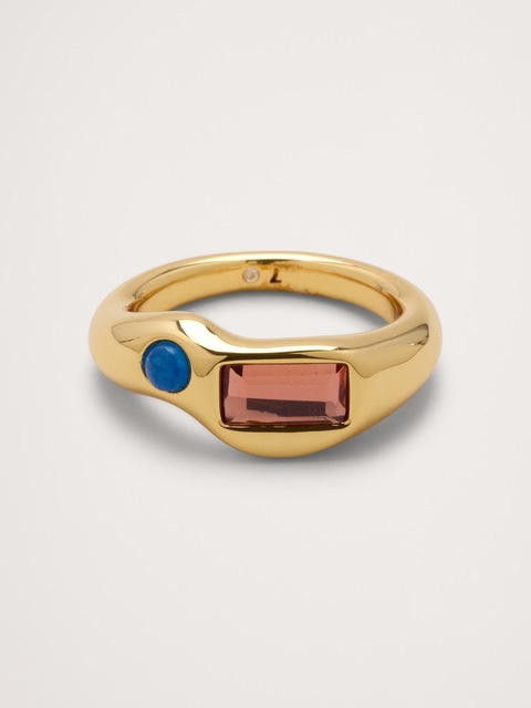 BAGUE ABSTRAITE À PIERRES PRÉCIEUSES
