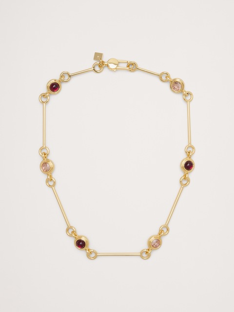 COLLIER À MAILLONS À PIERRE CIRCULAIRE