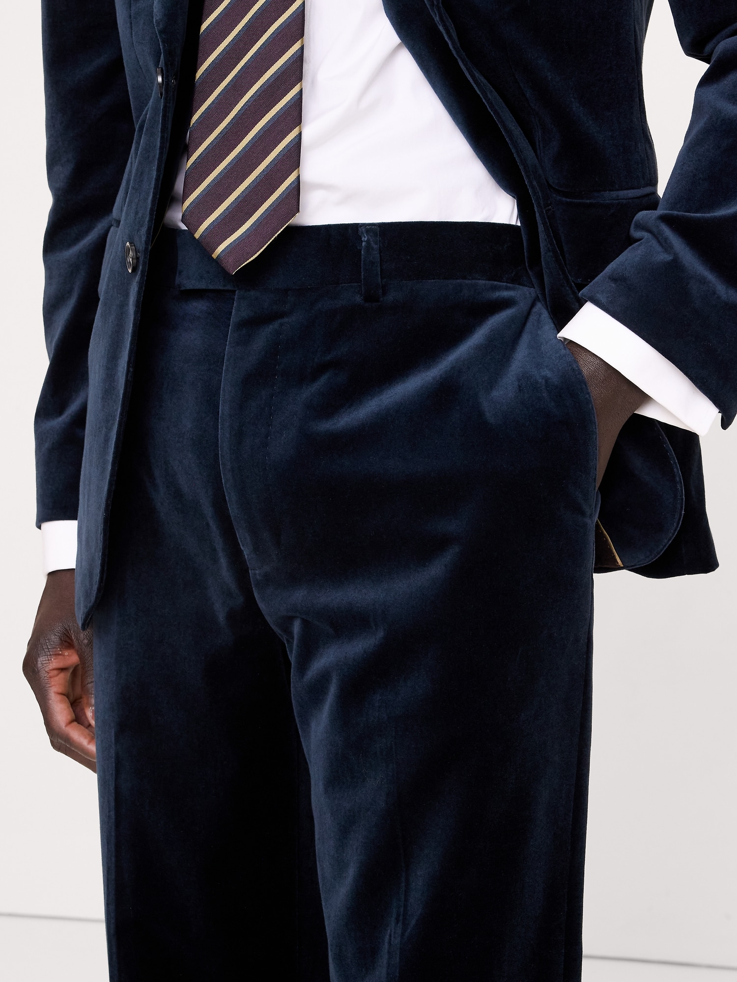 Straight Velvet Suit Pant