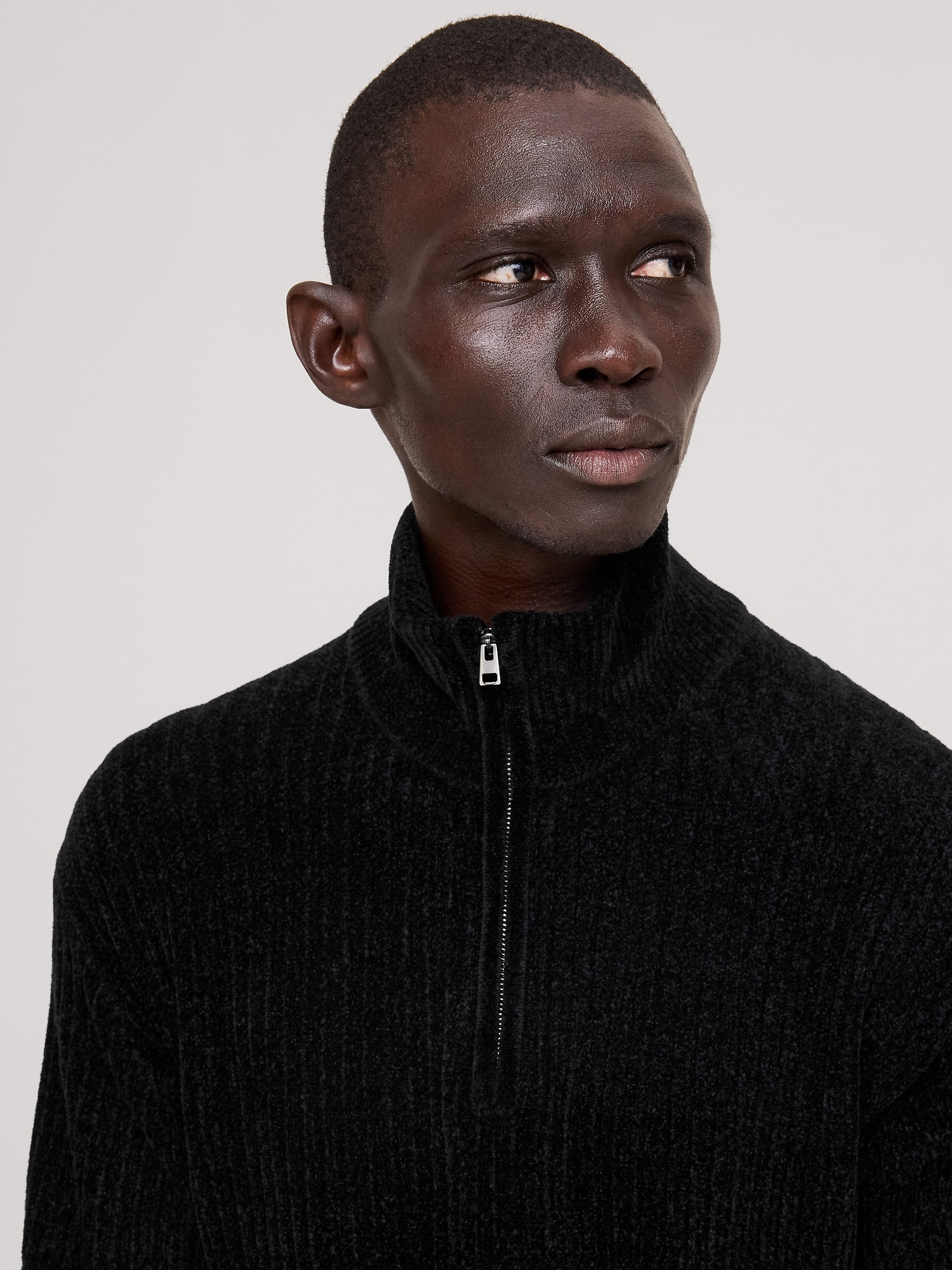 Italian Chenille Quarter-Zip Sweater