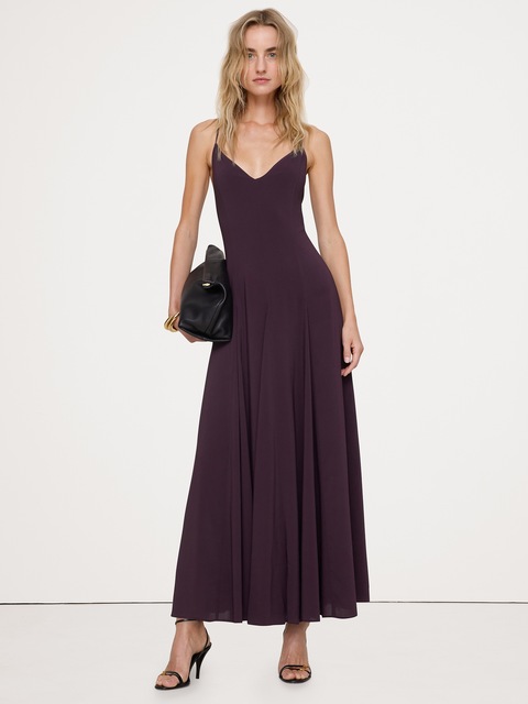 ROBE LONGUE À PANNEAUX EN CRÊPE GEORGETTE