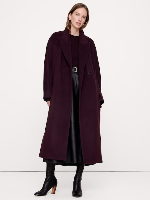 MANTEAU PORTEFEUILLE EN LAINE ET CACHEMIRE