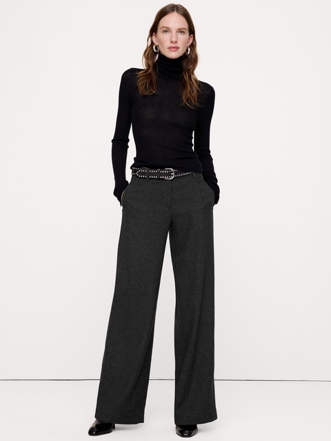 LE PANTALON À JAMBE LARGE DE TOUS LES JOURS EN FLANELLE ITALIENNE