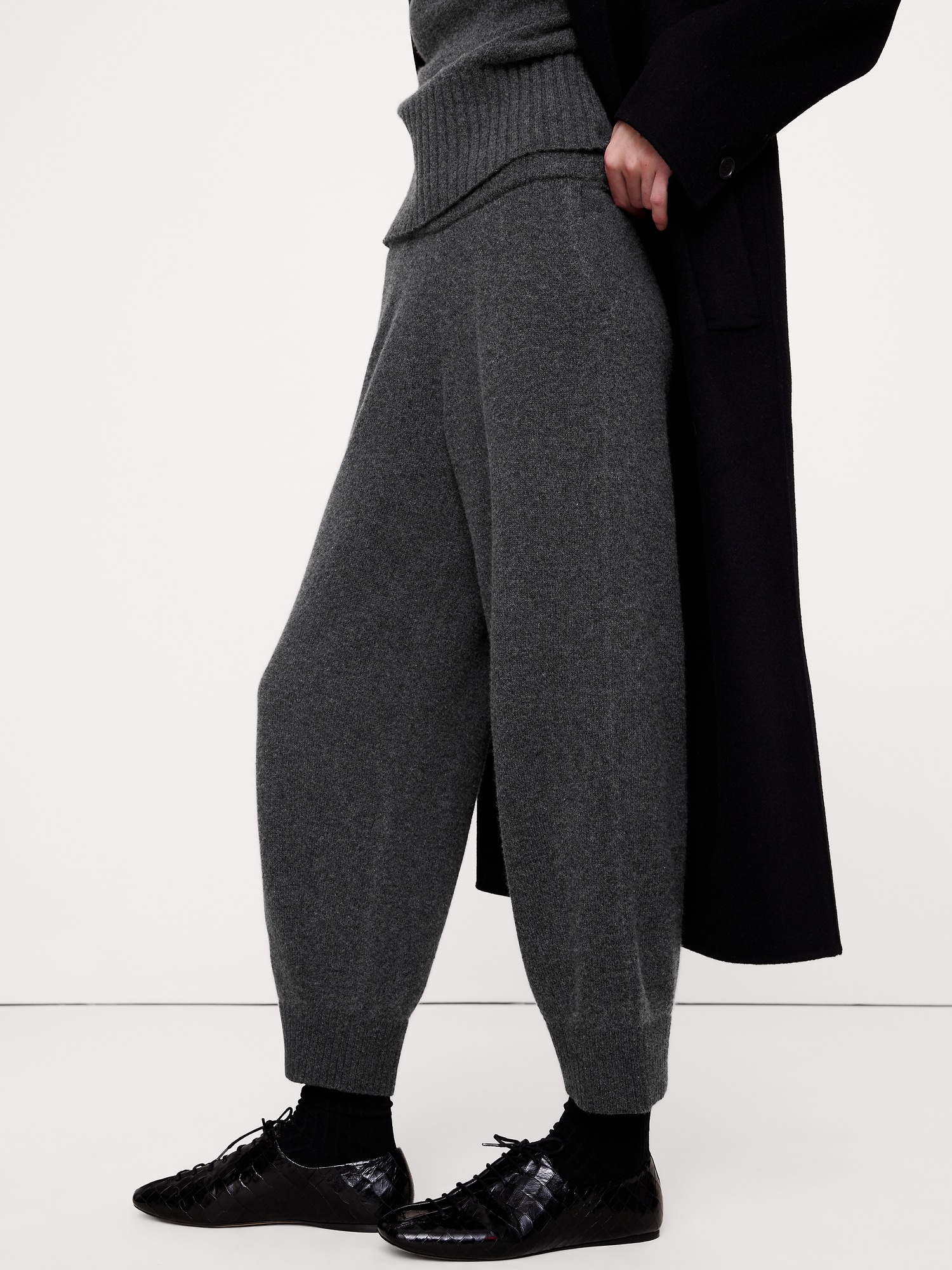 Merino-Cotton Barrel Sweater Pant