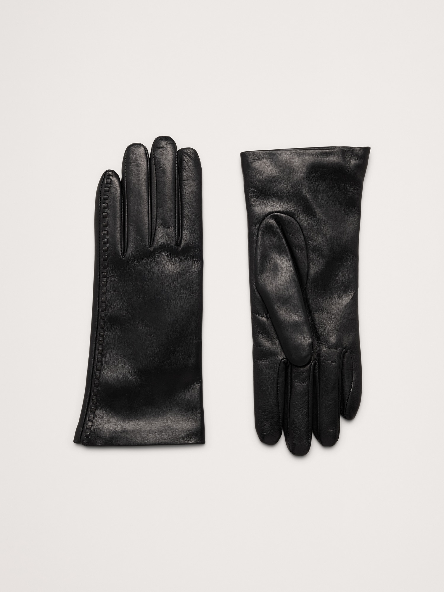 Italian Leather Cashmere-Lined Gloves