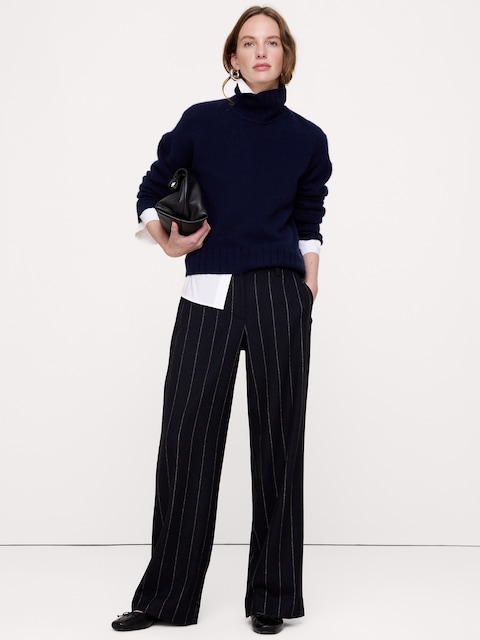 LE PANTALON À JAMBE LARGE DE TOUS LES JOURS EN FLANELLE ITALIENNE