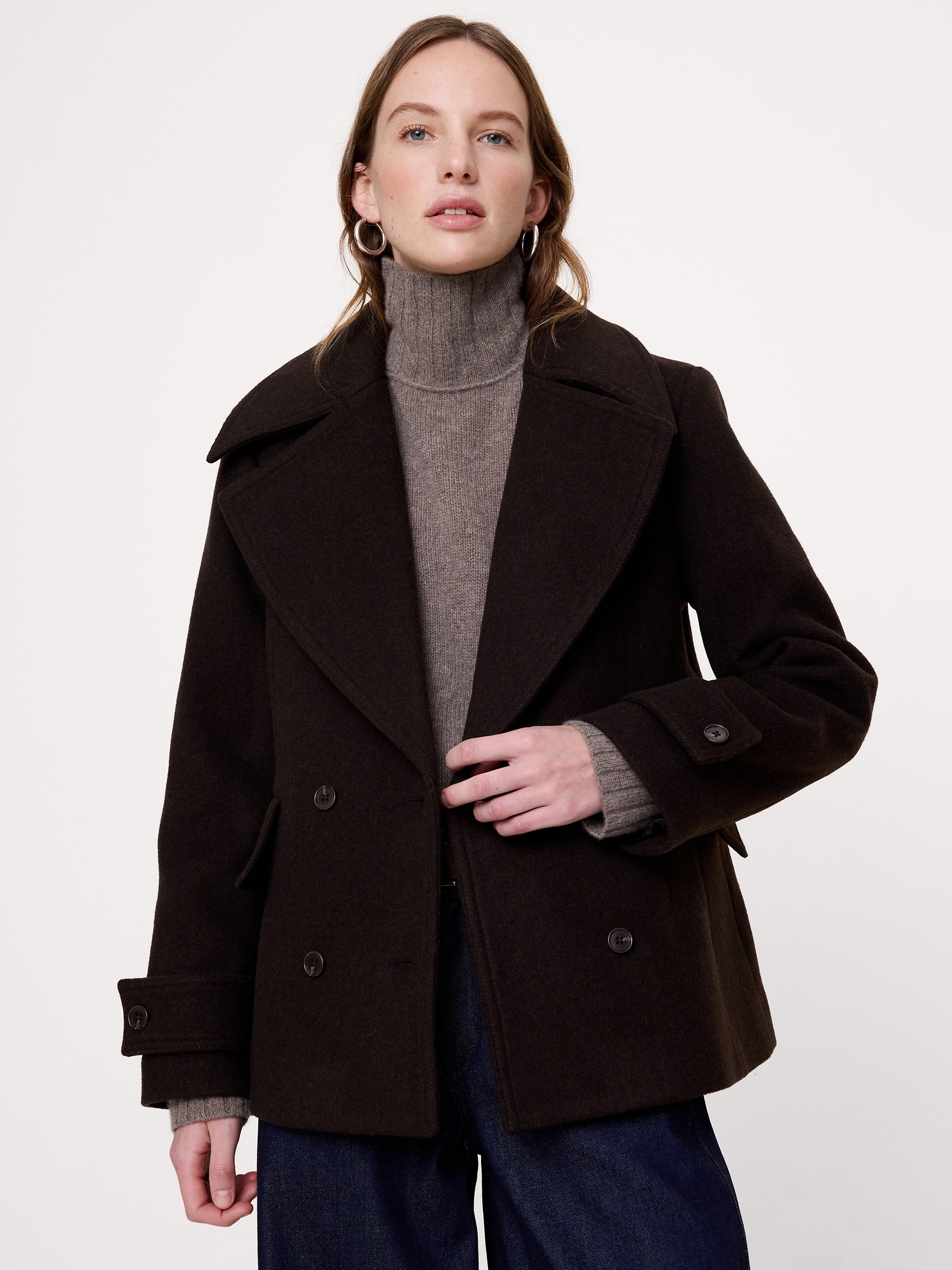 Italian Melton Wool-Blend Peacoat