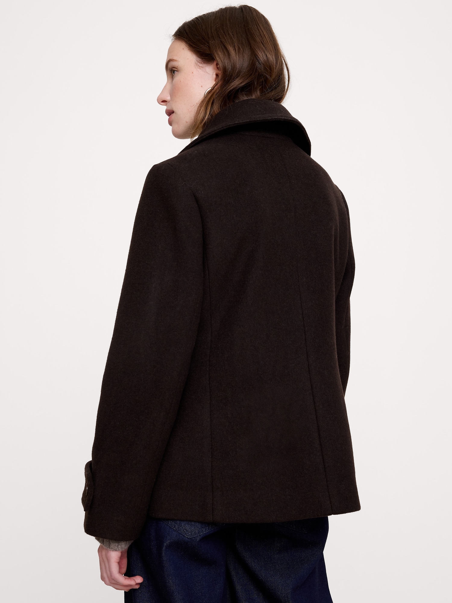 Italian Melton Wool-Blend Peacoat