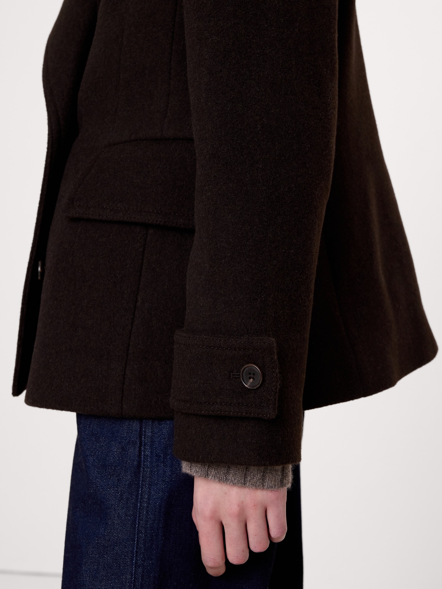 Italian Melton Wool-Blend Peacoat
