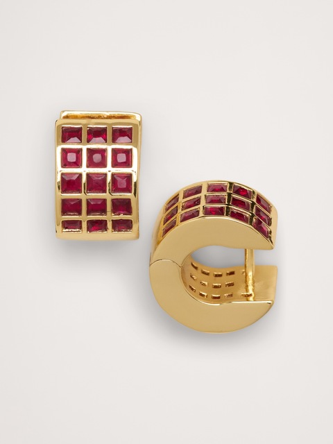 Stacked Gemstone Hoop Earrings