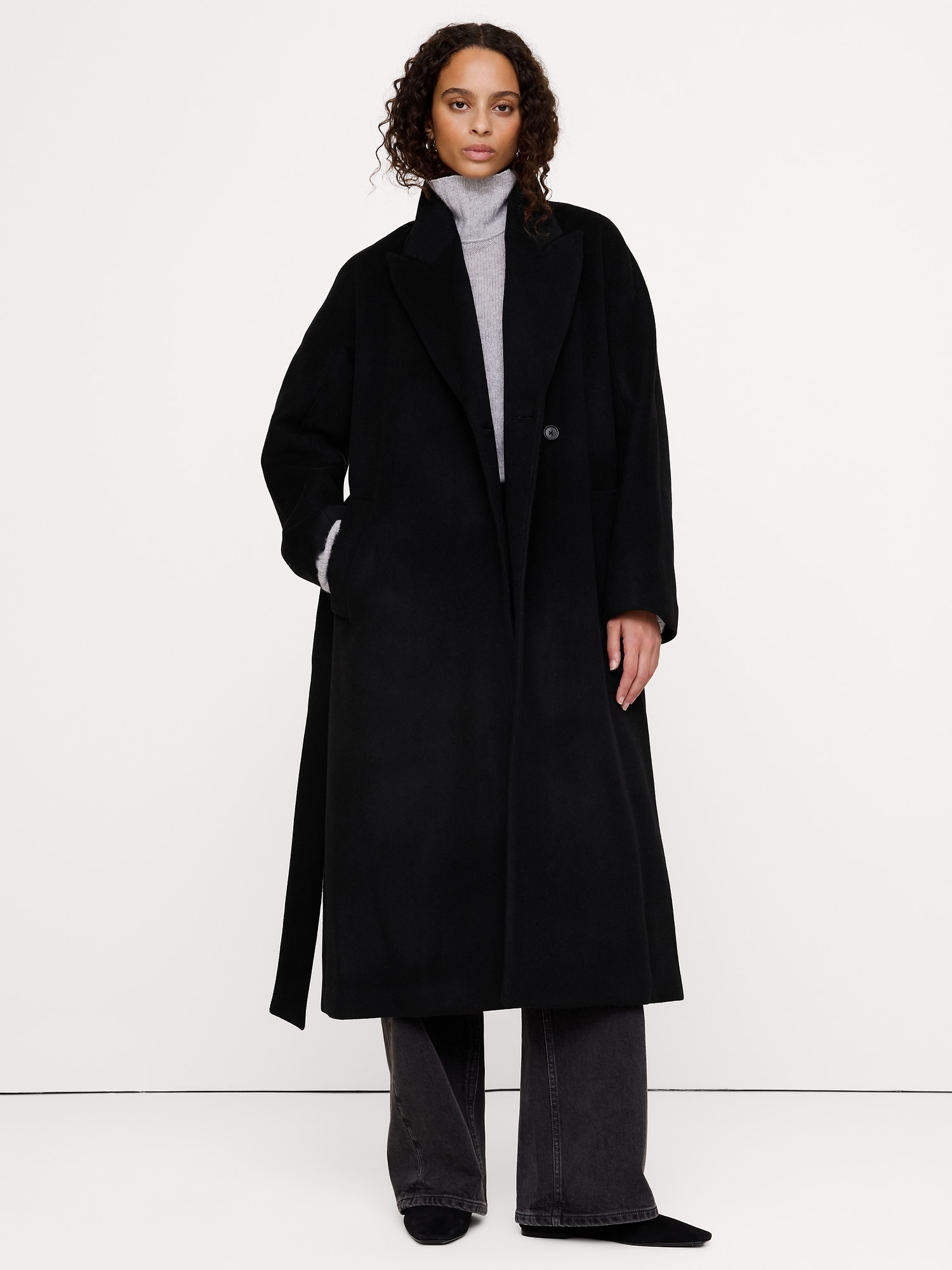 Wool-Cashmere Wrap Coat