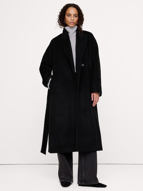 MANTEAU PORTEFEUILLE EN LAINE ET CACHEMIRE