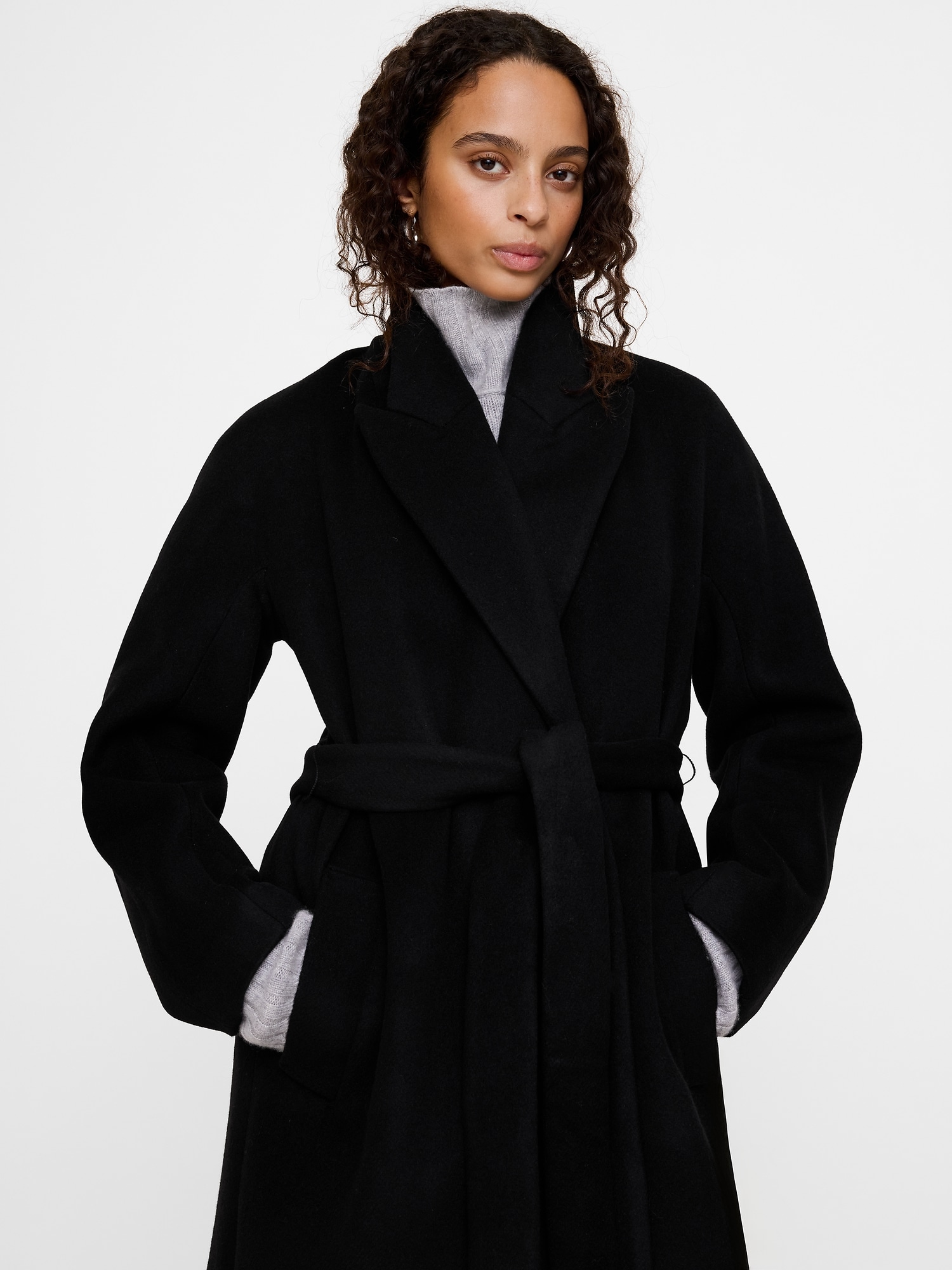 Wool-Cashmere Wrap Coat