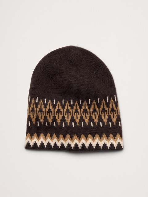 BONNET DÉCONTRACTÉ EN CACHEMIRE À MOTIF JACQUARD