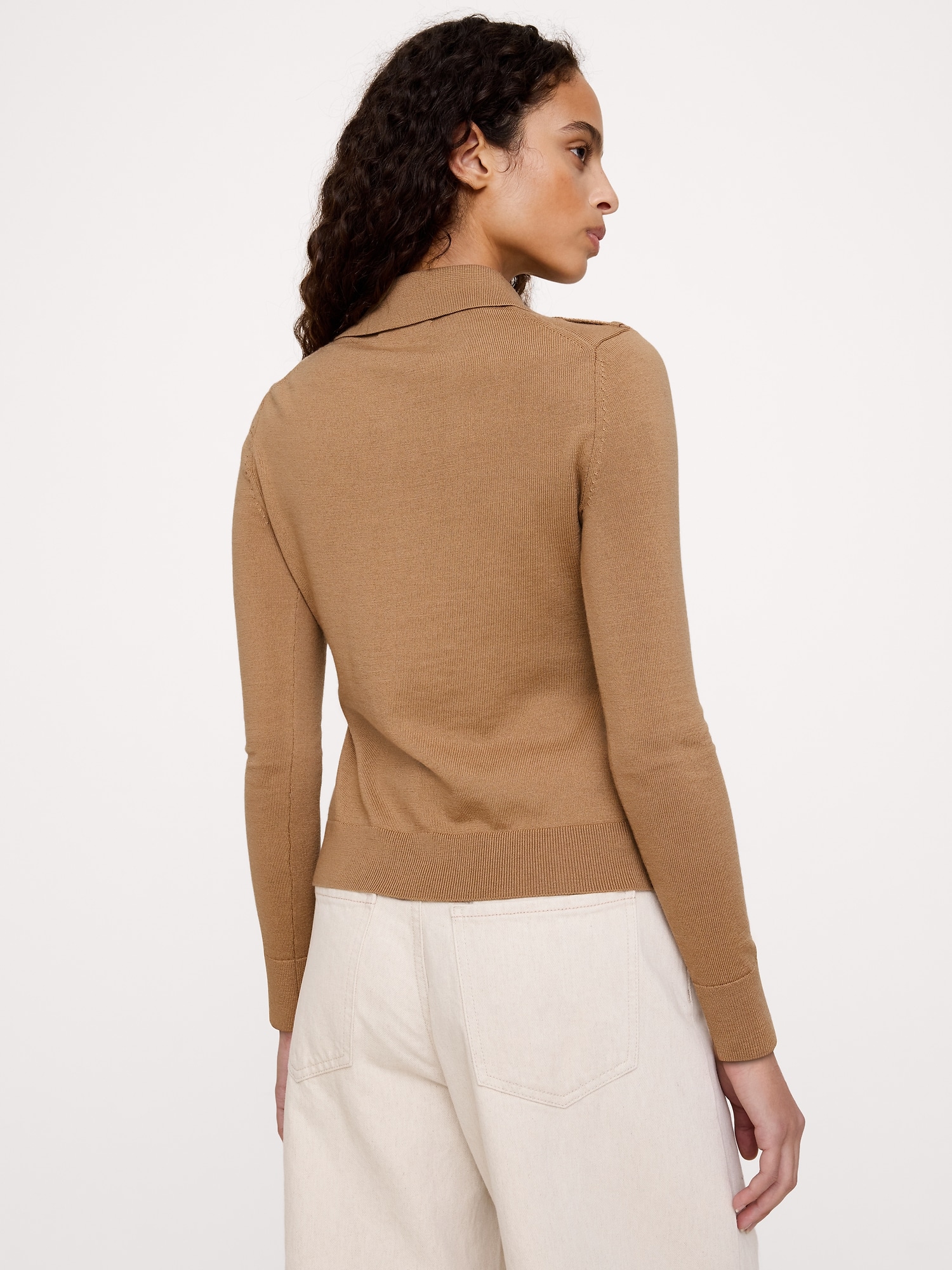 Merino Polo Cardigan Shirt