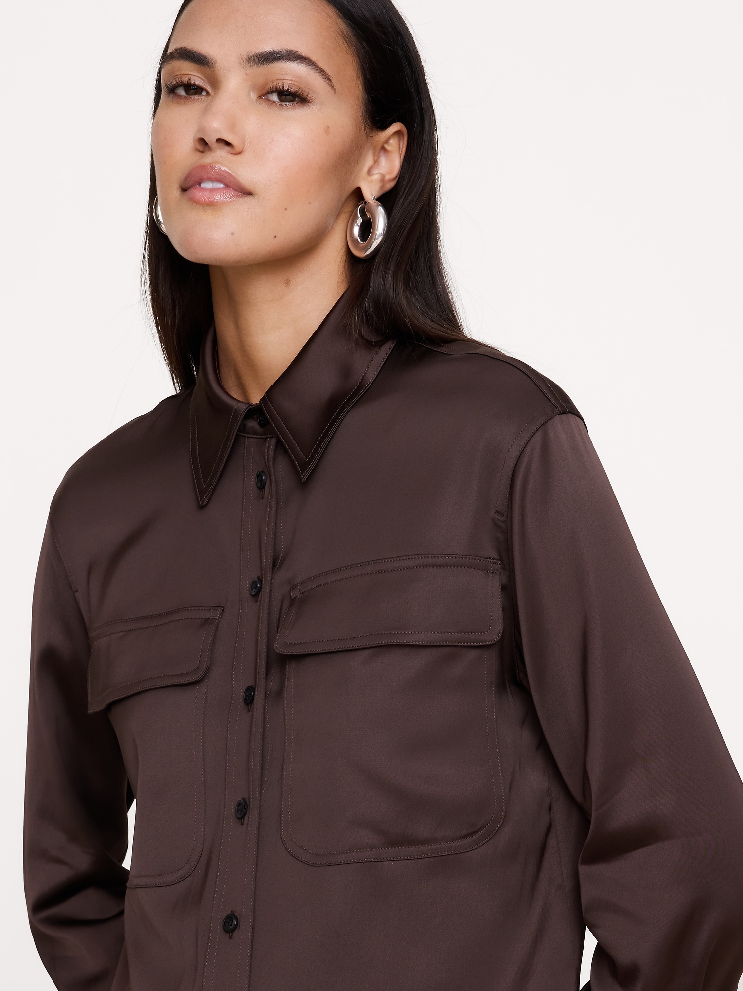 Stretch-Satin Shirt