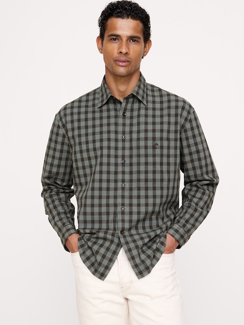 CHEMISE DÉCONTRACTÉE EN POPELINE DE COTON DÉLAVÉE
