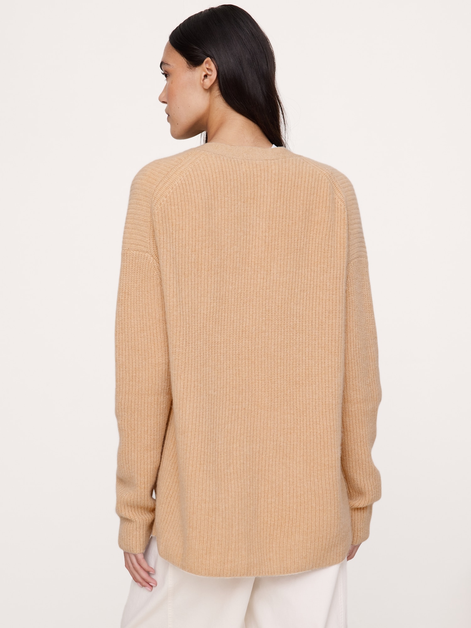 Ribbed Cashmere Cardigan Sweater