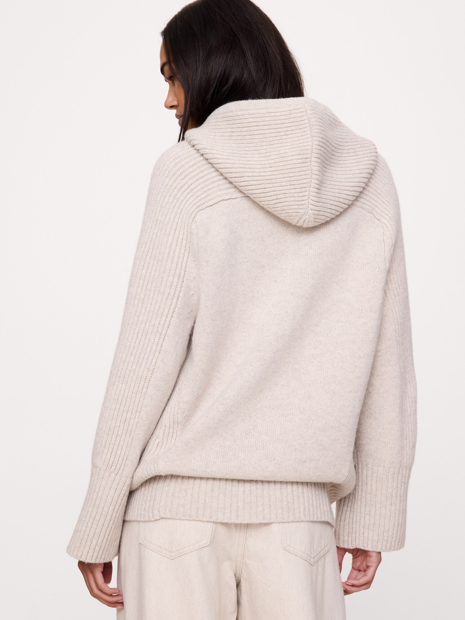 Wool-Cashmere Sweater Hoodie