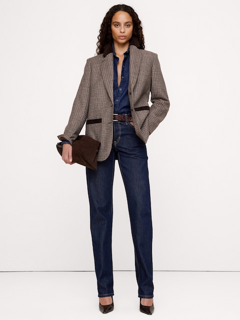 BLAZER À COUPE BOYFRIEND EN TWEED ITALIEN