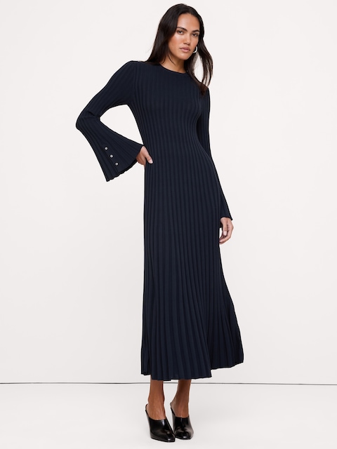 ROBE LONGUE CÔTELÉE À EFFET SCULPTANT