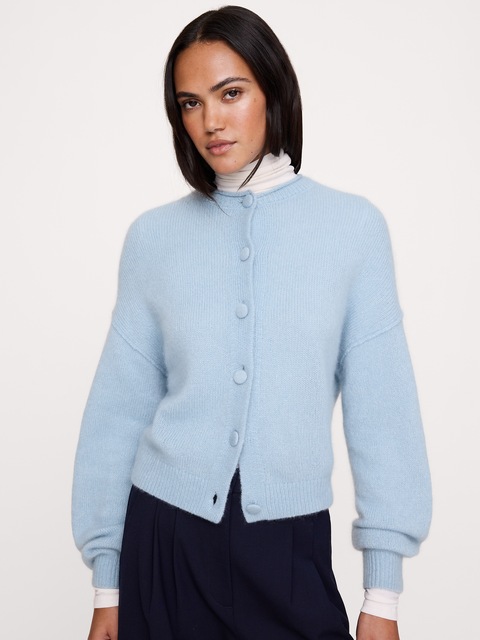 CARDIGAN À ENCOLURE ROULÉE EN CACHEMIRE ET SOIE