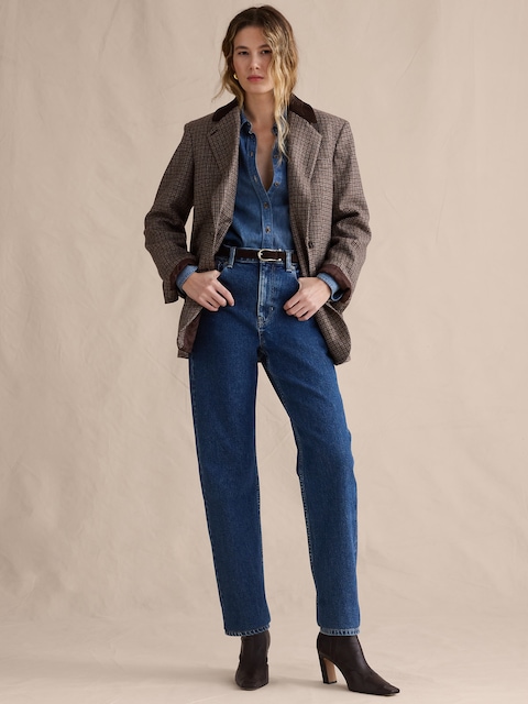 JEAN DROIT ANNÉES 90 À TAILLE HAUTE