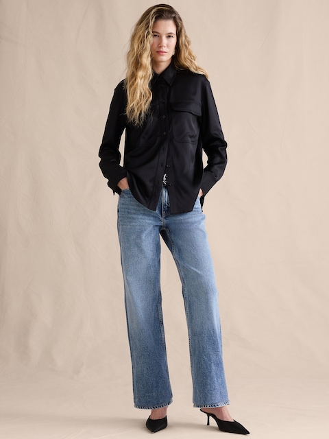JEAN DÉCONTRACTÉ CLASSIQUE ANNÉES 1990 À TAILLE MI-BASSE