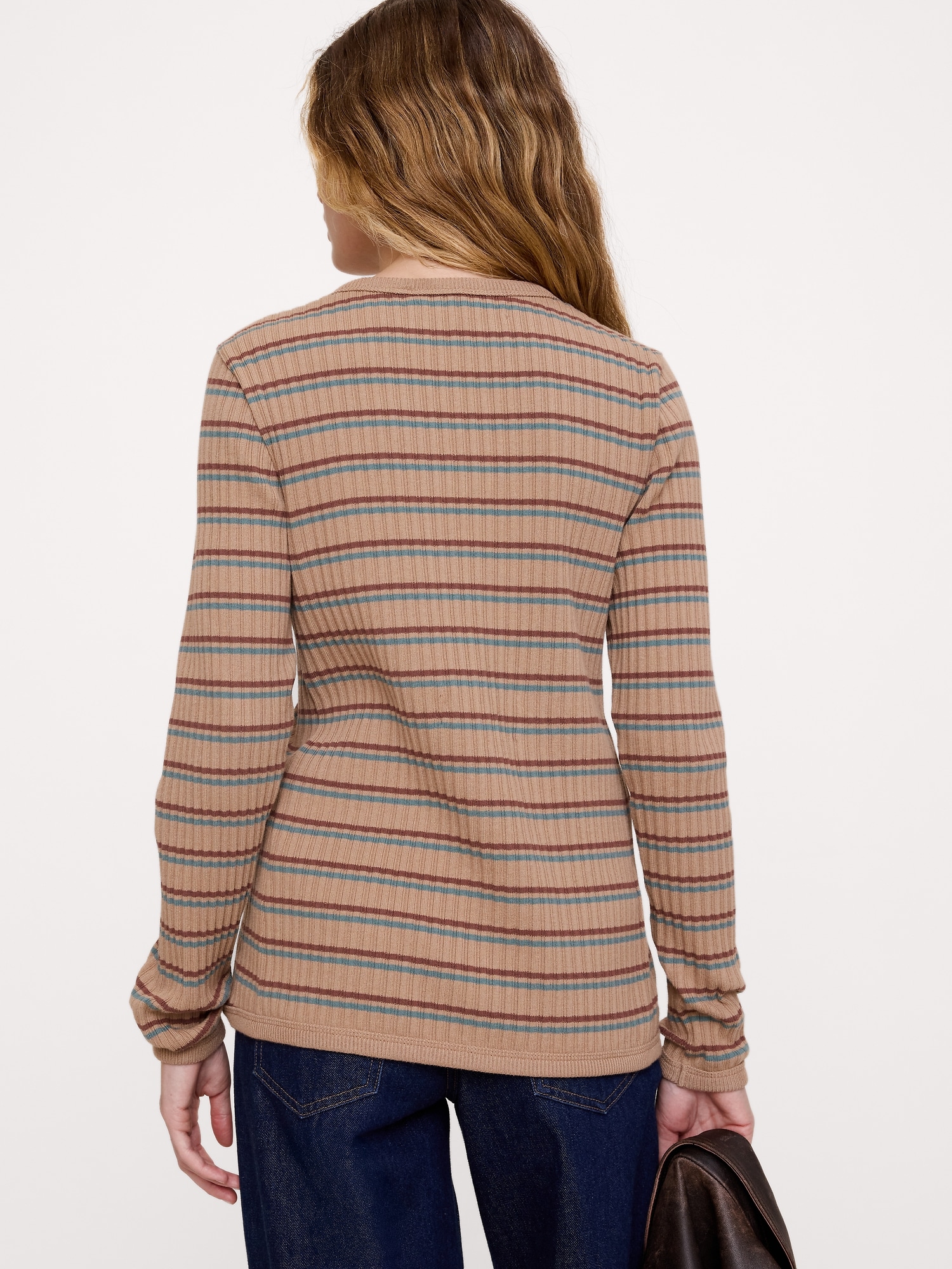 Stretch-Cotton Mixed-Ribbed Cardigan