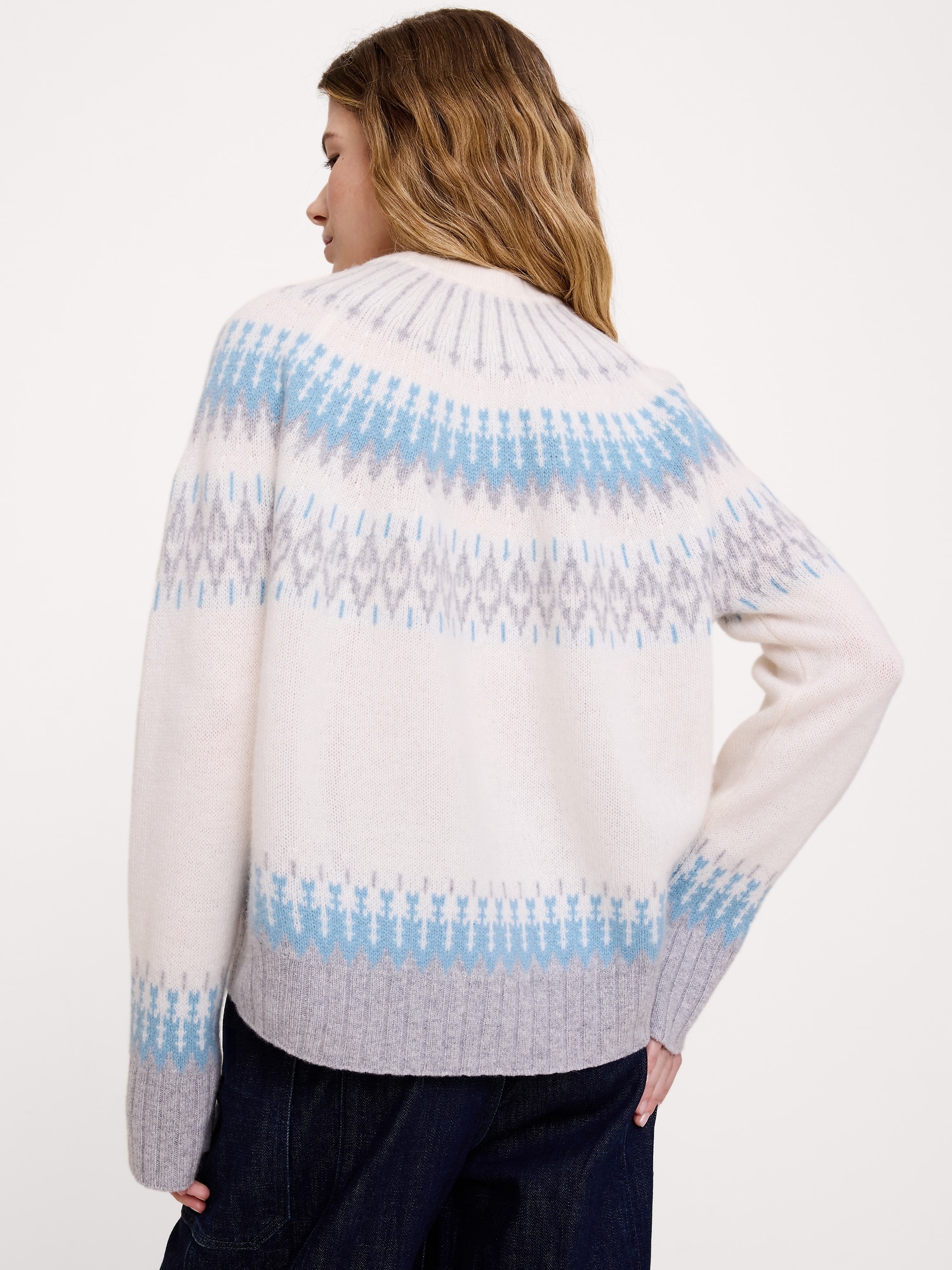 Cashmere Fair Isle Crew-Neck Sweater