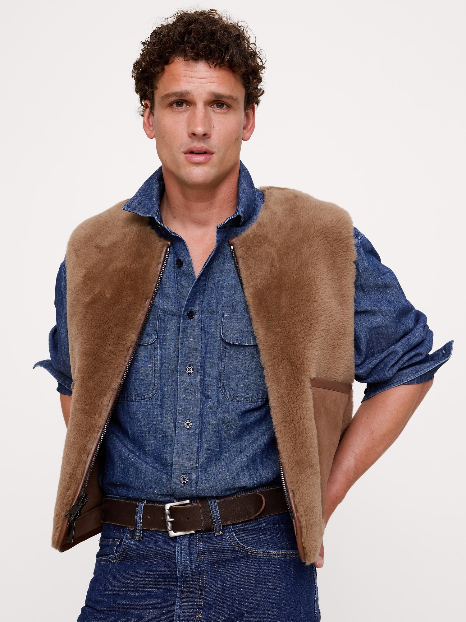 Reversible Shearling Vest