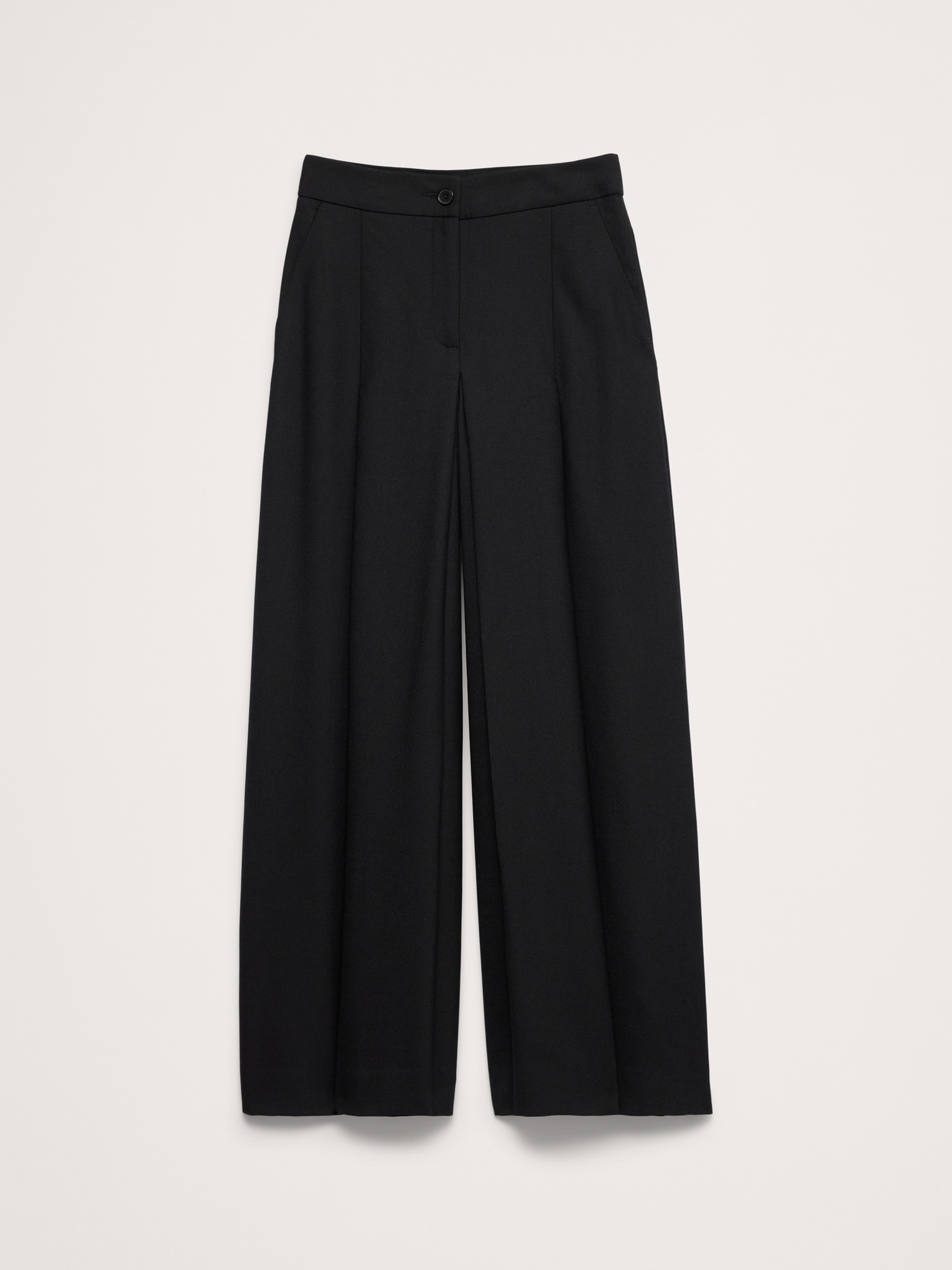 High-Rise Wide-Leg Wool-Blend Palazzo Pant