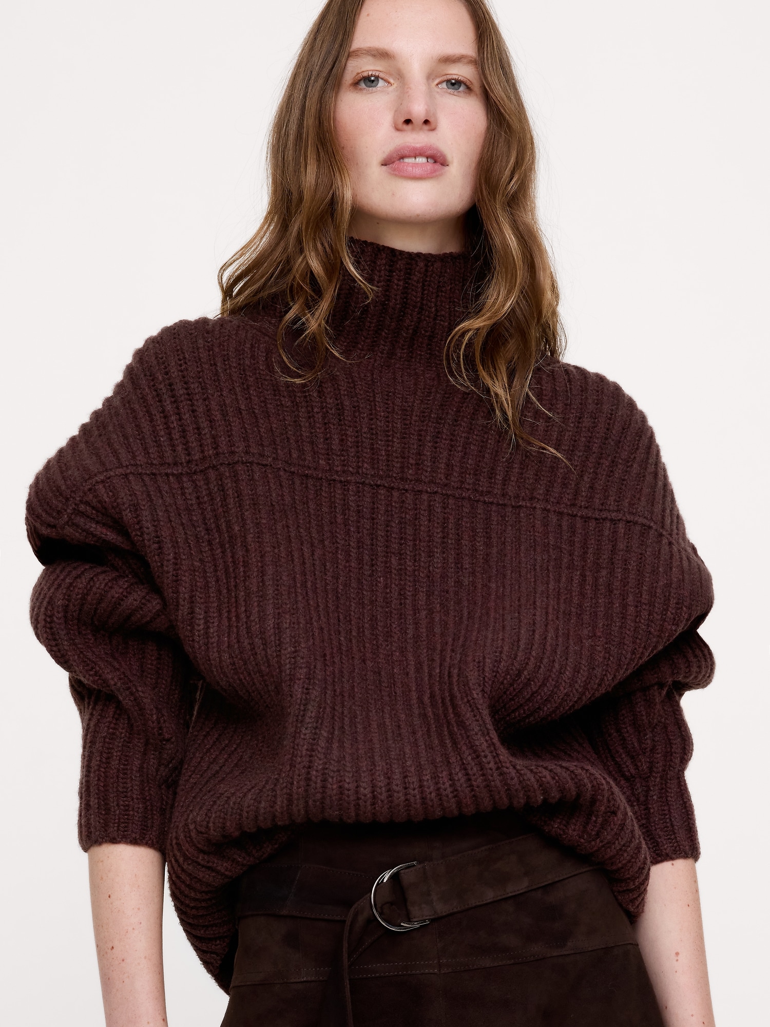 Italian Merino-Blend Mock-Neck Sweater