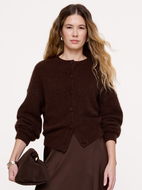 CARDIGAN À ENCOLURE ROULÉE EN CACHEMIRE ET SOIE