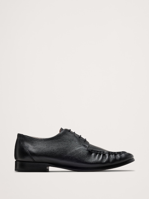 Italian Leather Moc-Toe Derby Loafer