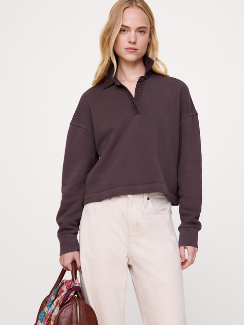 French Terry Polo Sweatshirt