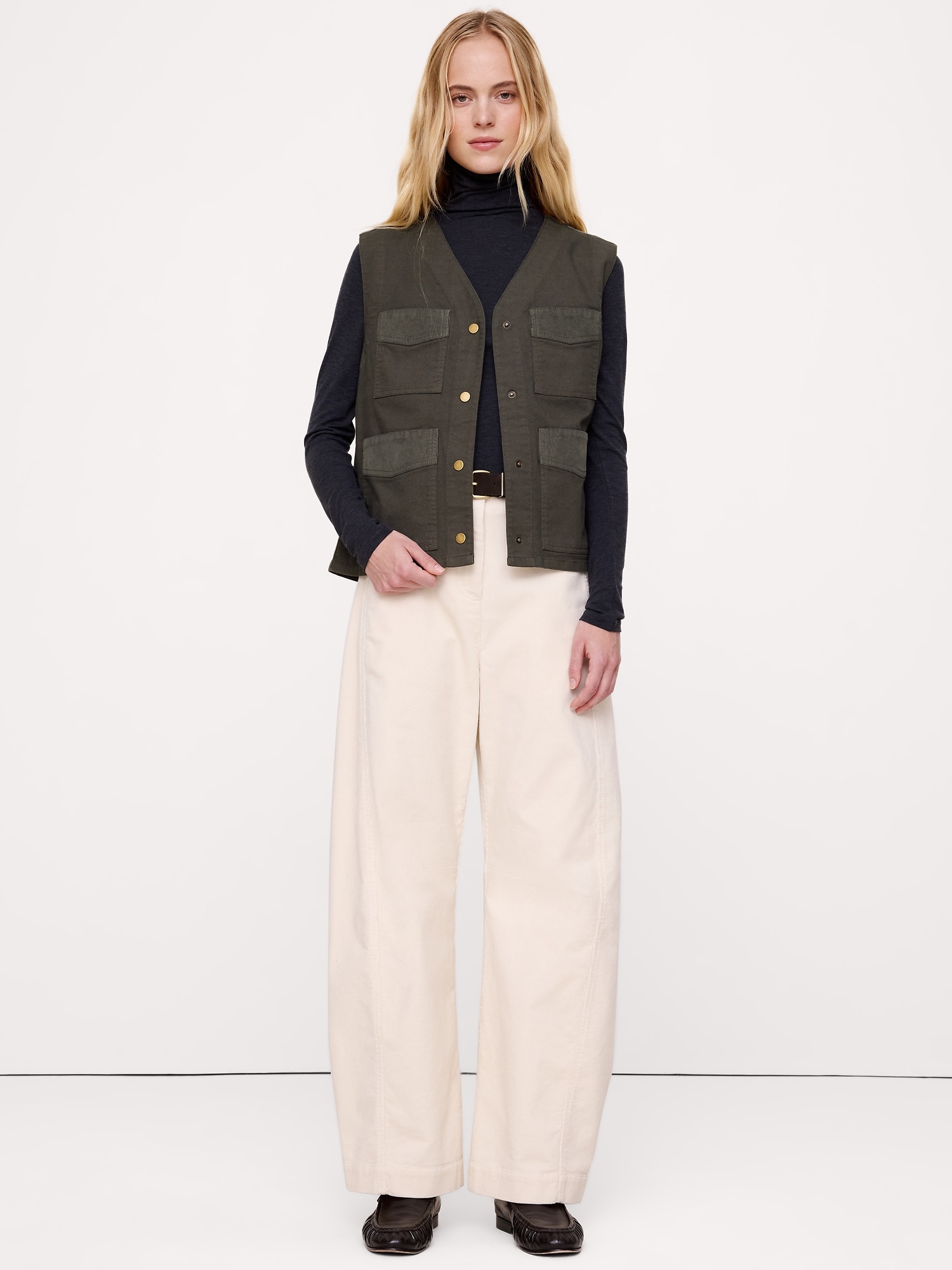 Stretch-Cotton Utility Vest