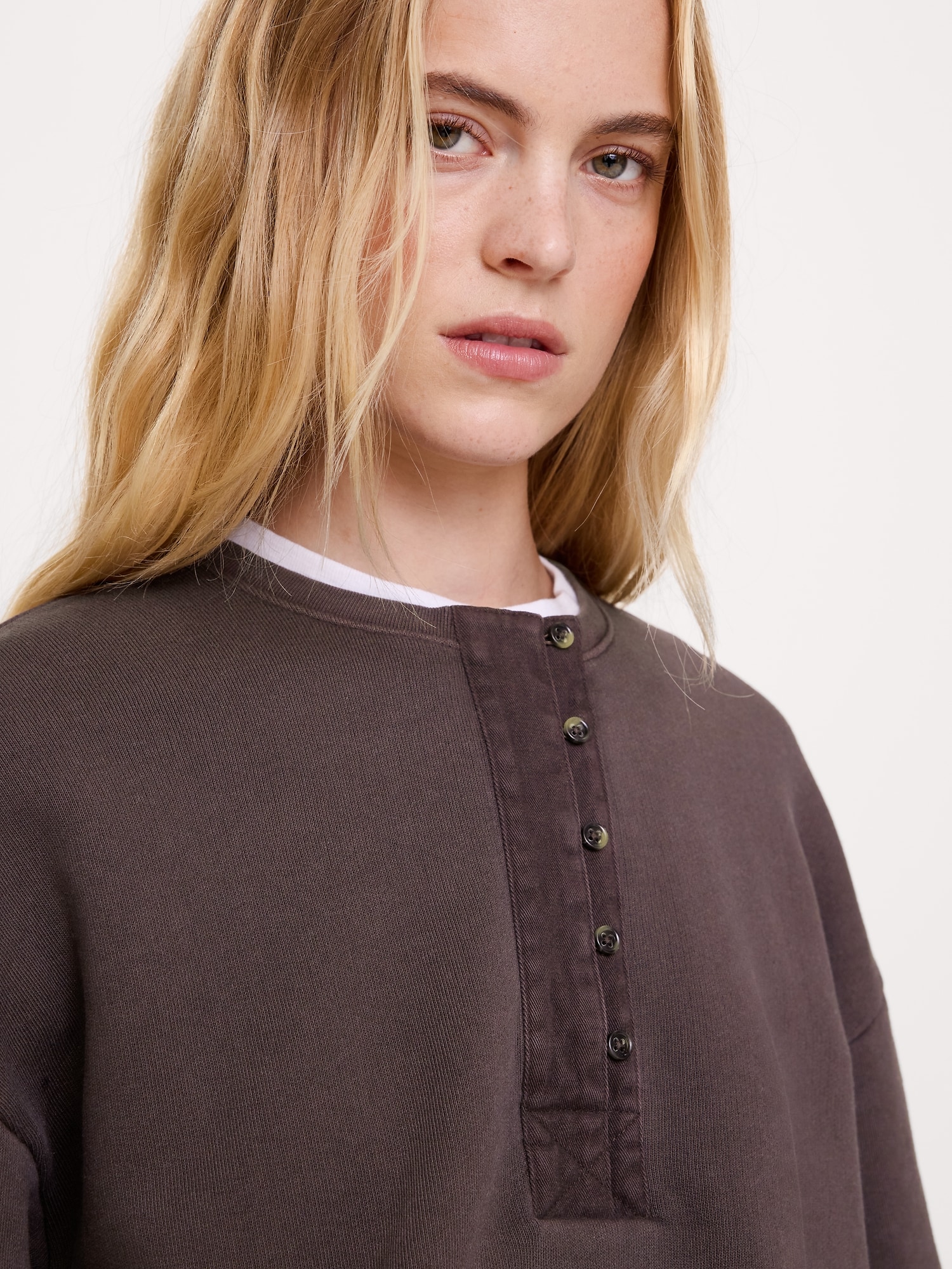 French Terry Henley Sweatshirt