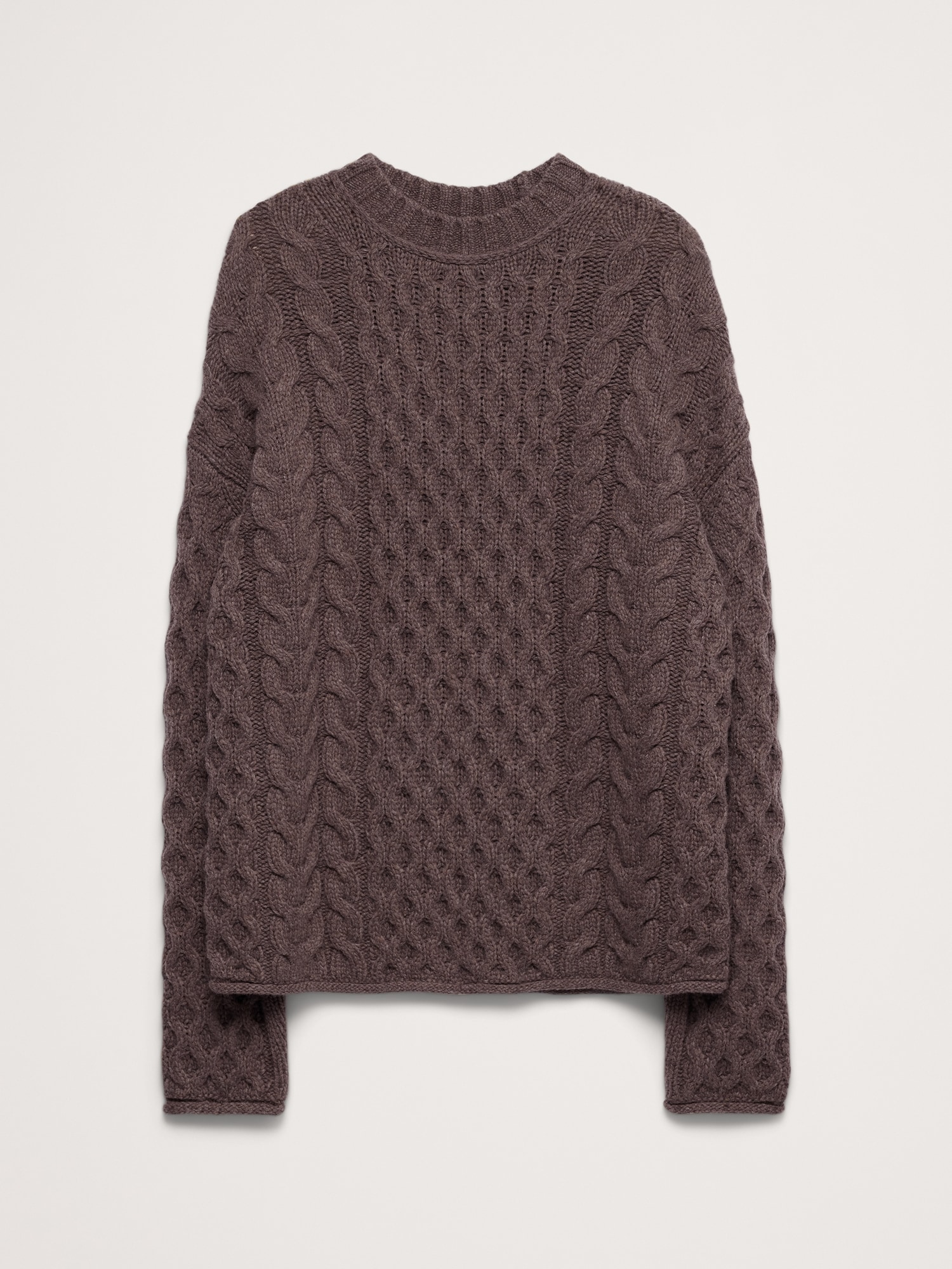 Italian Merino-Blend Cable Tunic Sweater
