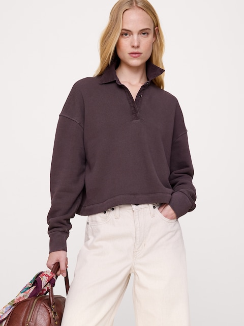 CHANDAIL POLO EN MOLLETON BOUCLETTE