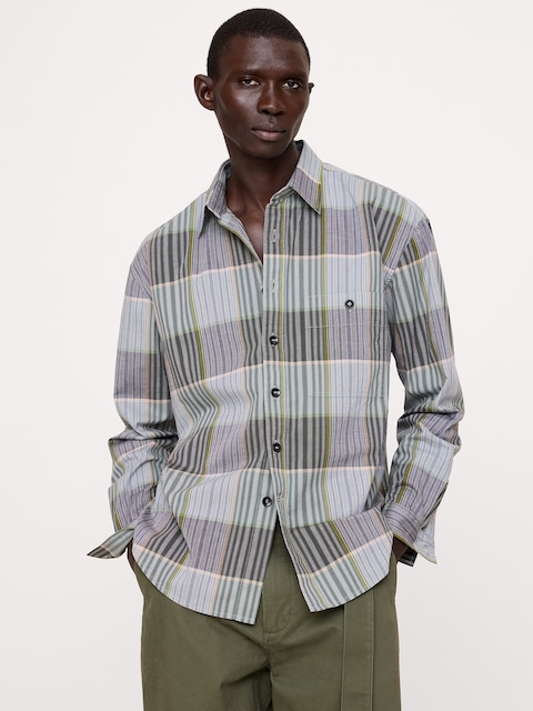 CHEMISE DÉCONTRACTÉE EN POPELINE DE COTON DÉLAVÉE