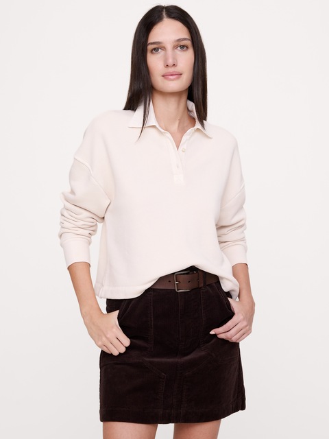 CHANDAIL POLO EN MOLLETON BOUCLETTE